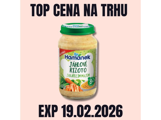 HAMÁNEK MV Jáhlové rizoto s kuřecím masem sklo 230 g EXP 19.02.2026
