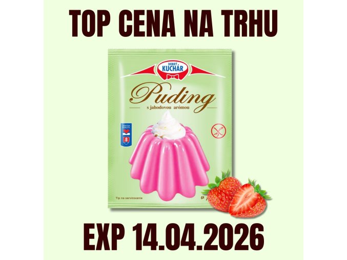 KÁVOVINY Puding jahodový 40 g EXP 14.04.2026