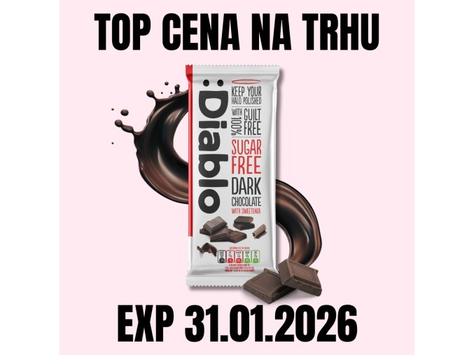 DIABLO Hořká čokoláda se sladidlem 85 g EXP 31.01.2026