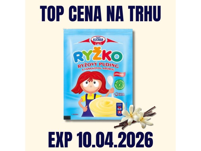 RYŽKO Rýžový puding vanilka 50 g EXP 10.04.2026
