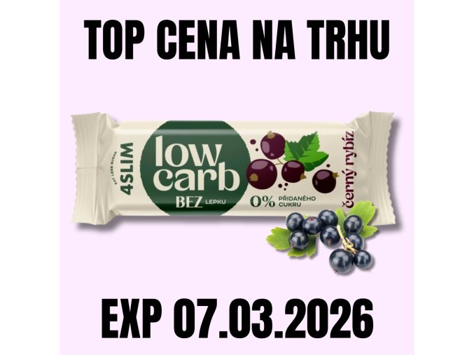 4SLIM Low Carb tyčinka černý rybíz 35 g EXP 07.03.2026