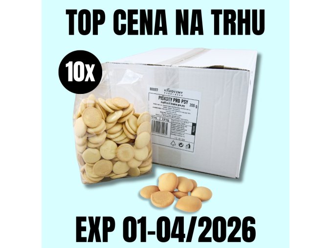 KÁVOVINY Piškoty pro psy 10x200 g karton EXP 01 042026