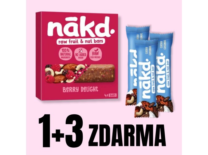NAKD Berry Delight 4x35 g + 3x tyčinka 35 g ZDARMA