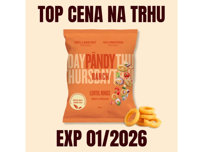 PANDY Čočkové chipsy Ranch 50 g EXP 012026