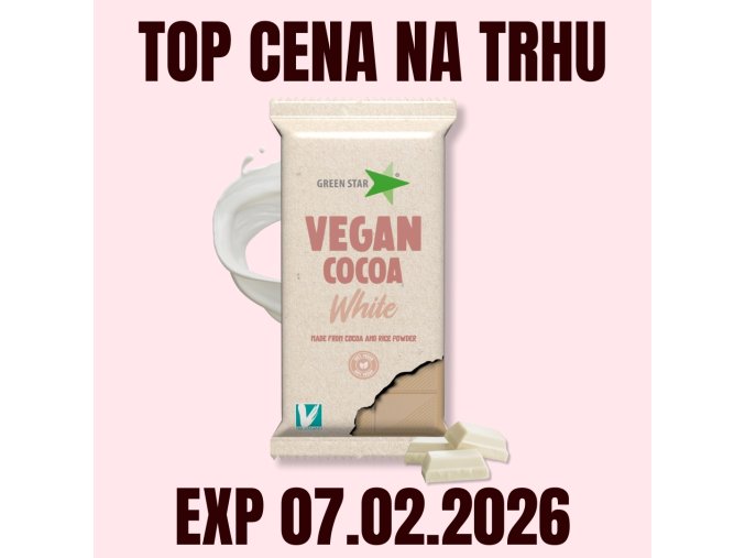 GREEN STAR BIO VEGAN Bílá čokoláda 90 g EXP 07.02.2026