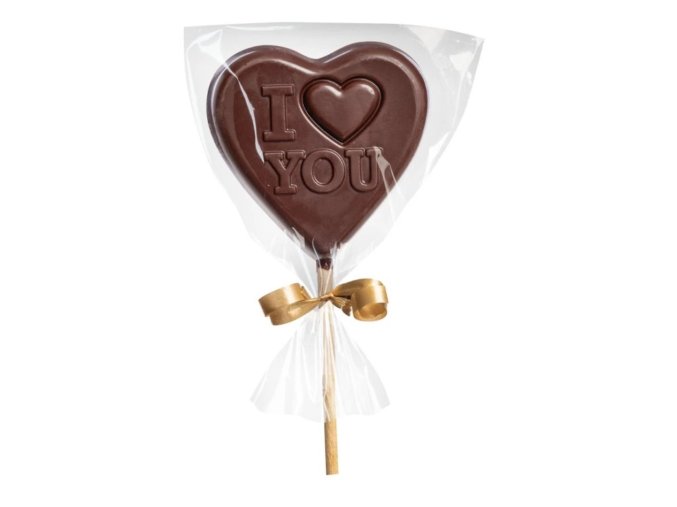 JANEK Hořké lízátko srdce bean to bar s nápisem 65 % 24 g 1