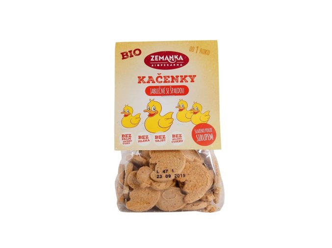 Zemanka Jablečné bio kačenky se špaldovou moukou 100 g DMT 01/2026