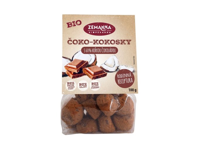 Zemanka Bio čoko-kokosky s 60% hořkou čokoládou 100 g DMT 01/2026