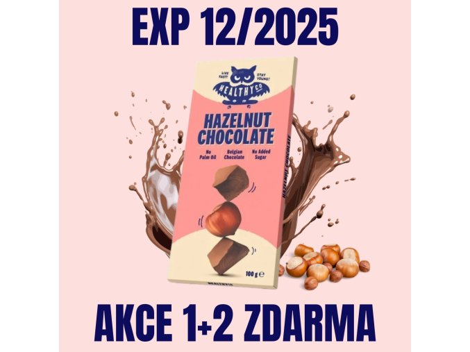 HealthyCo Oříšková čokoláda 100 g EXP 122025 1+2 ZDARMA