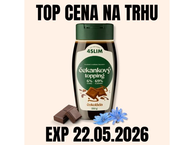 4SLIM Čekankový topping čokoláda 700 g EXP 22.05.2026