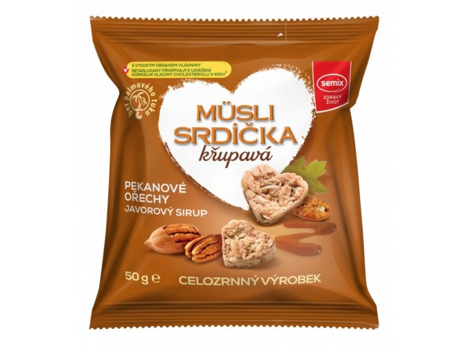 Semix Musli srdíčka s pekany a javor. sirupem 50g