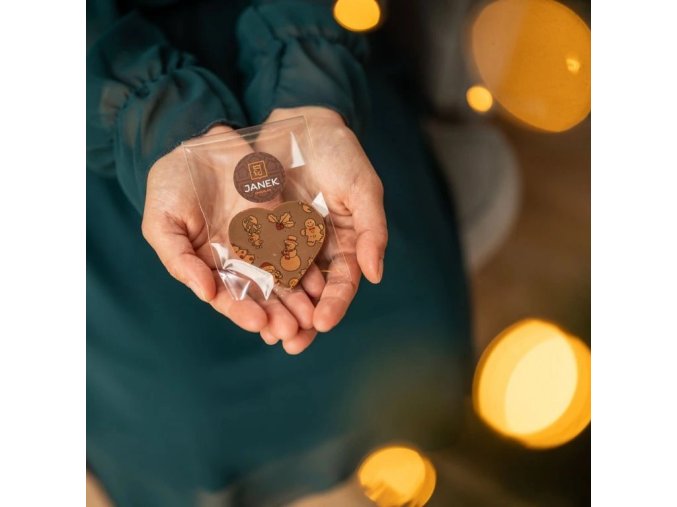 395 4 cokoladove srdicka cokoladove poteseni s potiskem darek vanoce cokoladovna janek