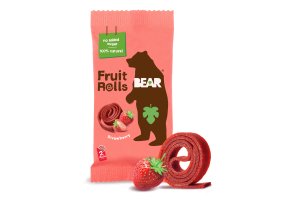 5060139430241 BEAR Fruit Rolls jahoda ovocné rolované plátky 20g