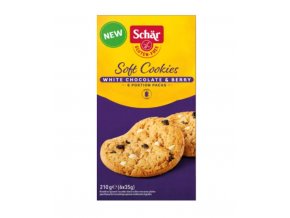Schär Soft Cookie White chocolate and berry čokoládové sušenky bez lepku 210 g (6x35g)