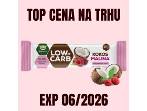 TOPNATUR LOW CARB tyčinka kokos malina 40 g EXP 062026