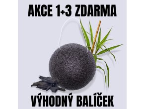 J IN Konjak houbička Bambusové uhlí 1+3 ZDARMA