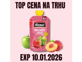 HAMÉ KV Ovocná kapsička Broskev a jablko 100 g PRODLOUŽENÁ EXP 10.01.2026