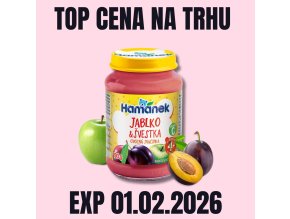HAMÁNEK KV Ovocná přesnídávka Švestka a jablko sklo 190 g EXP 01.02.2026