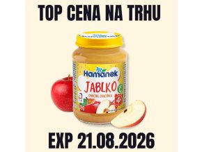 HAMÁNEK KV Ovocná přesnídávka Jablko sklo 190 g EXP 21.08.2026