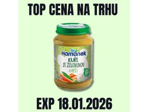 HAMÁNEK MV Kuře se zeleninou a rýží sklo 190 g PRODLOUŽENÁ EXP 18.01.2026