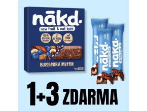 NAKD Blueberry Muffin 4x35 g + 3x tyčinka 35 g ZDARMA