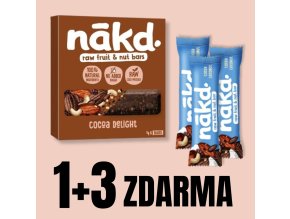 NAKD Cocoa Delight 4x35 g + 3x tyčinka 35 g ZDARMA