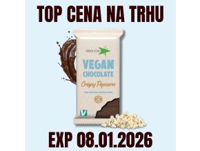 GREEN STAR BIO VEGAN Mléčná čokoláda Crispy popcorn 90 g EXP 08.01.2026