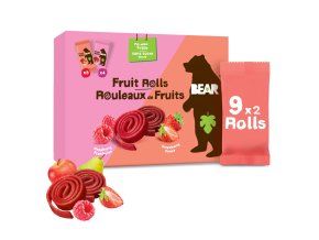 BEAR Fruit Rolls jahoda a malina 9x20 g DMT 02/2026