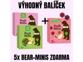 YOYO Bear 5 ks + BEAR Minis jahoda a jablko ZDARMA
