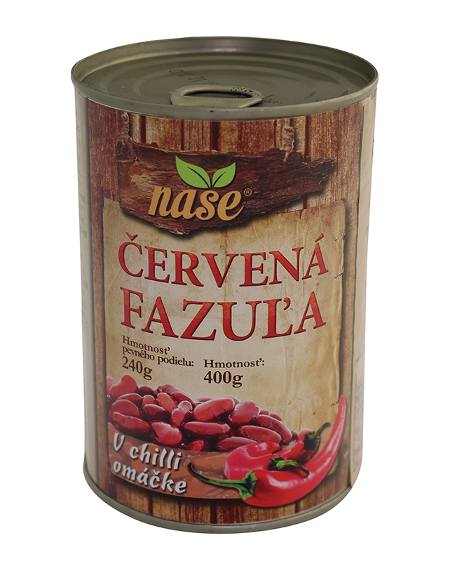 NAŠE Fazole červená v chilli omáčce 400g