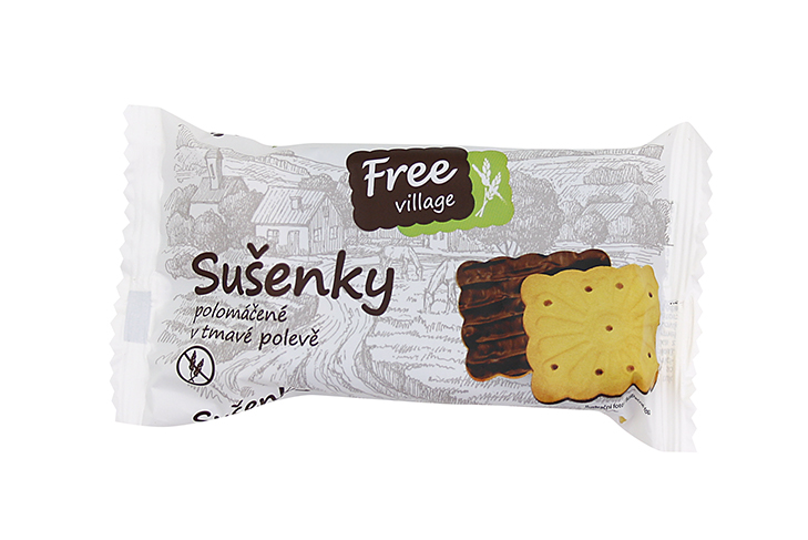 Perník s.r.o. Perník s.r.o. Sušenky polomáč. v tmavé čokoládě 80g BEZLEPKU