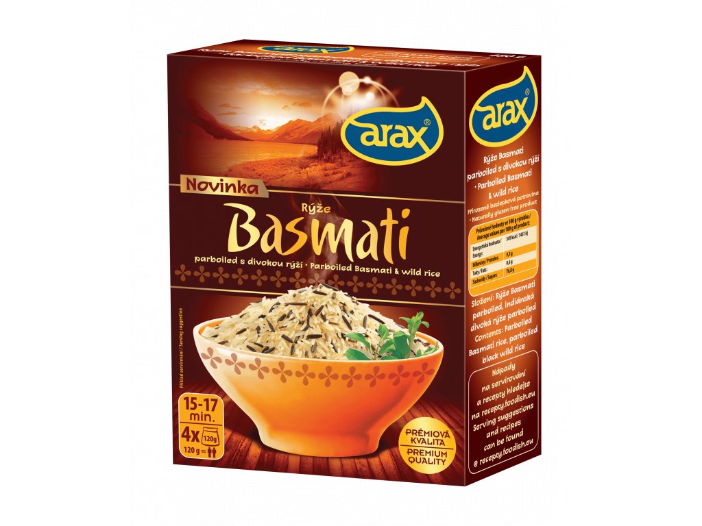 Levně ARAX Varné sáčky - Rýže Basmati parboiled s indiánskou 480 g