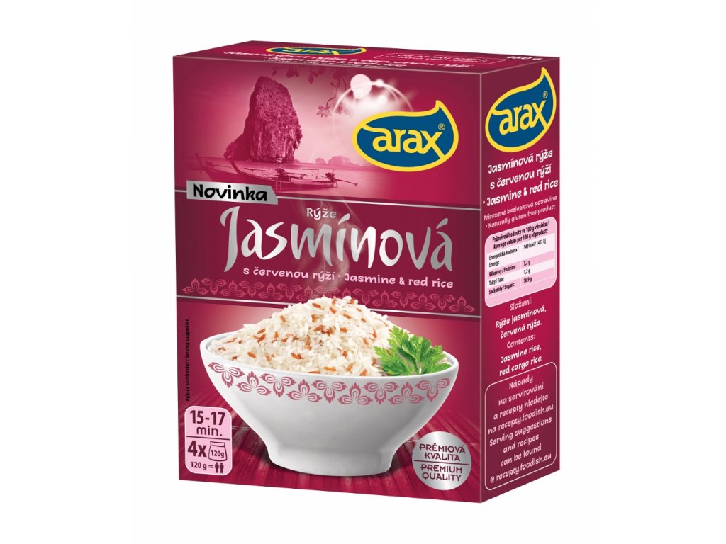 ARAX Varné sáčky - Rýže jasmínová s červenou rýží 480 g