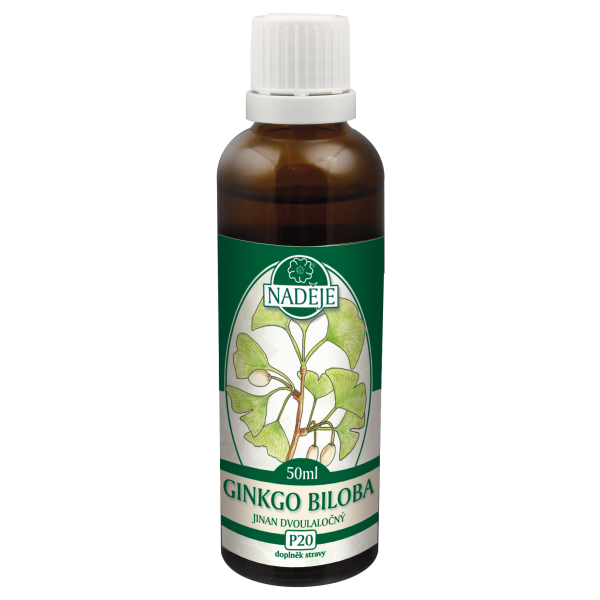 Naděje-byliny NADĚJE-PODHORNÁ Tinktura z pupenů - Jinan dvoulaločný - Ginko biloba 50 ml
