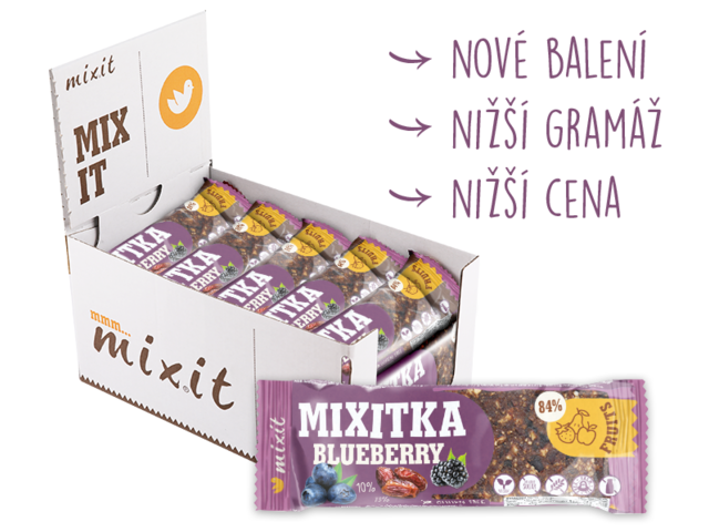 Levně MIXIT Tyčinka Mixitka bez lepku Borůvka 46 g