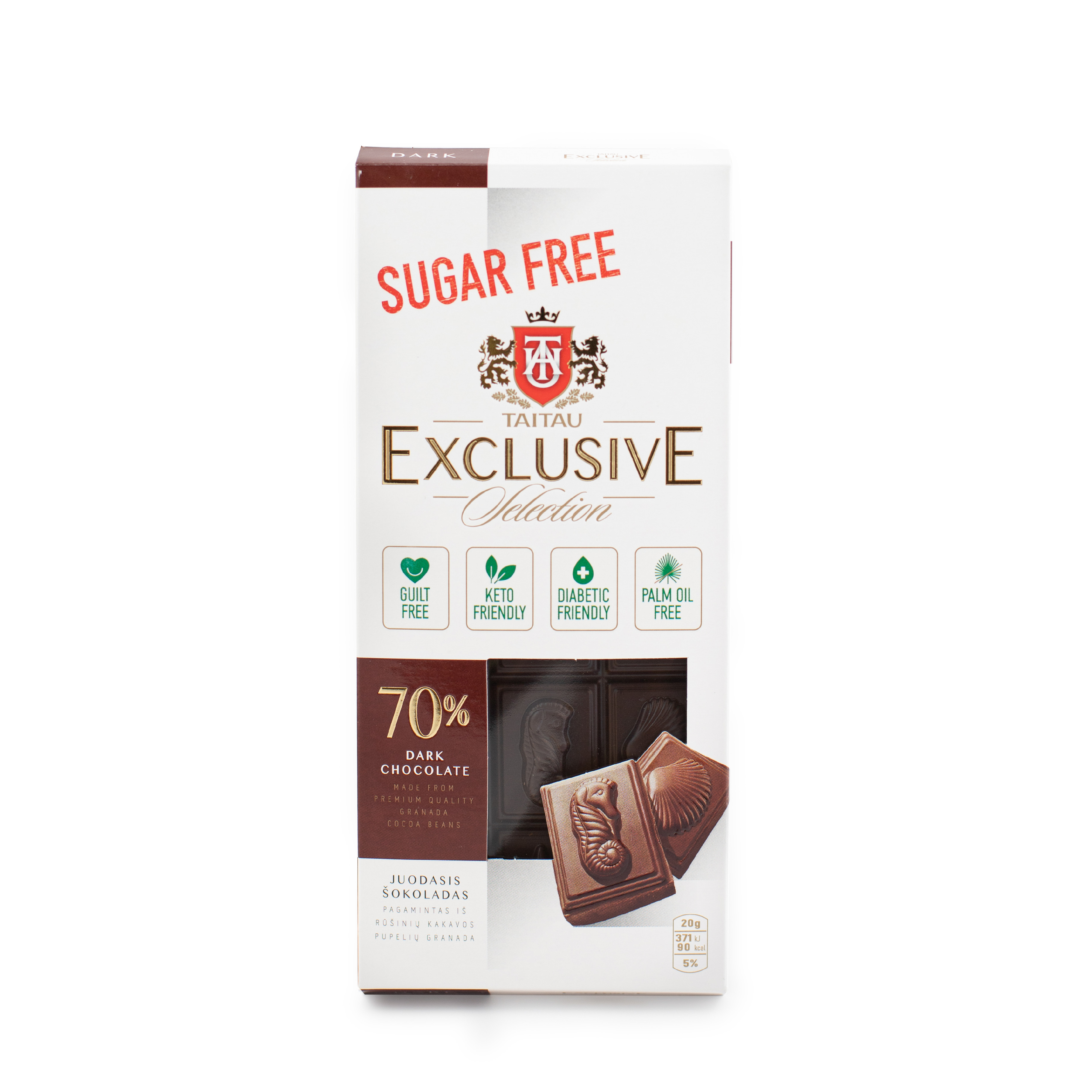 Levně Taitau Exclusive Selection Hořká čokoláda BEZ CUKRU 70% 100 g