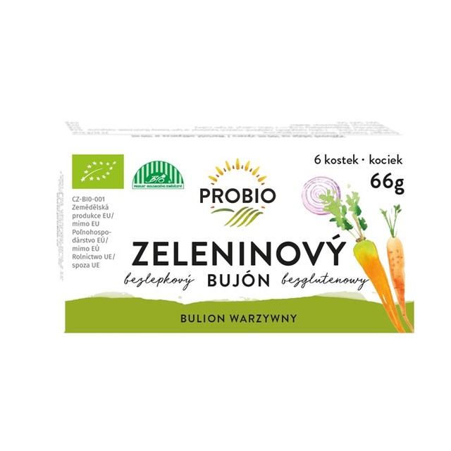 Levně PRO-BIO Bujon zeleninový BIO kostky 66 g