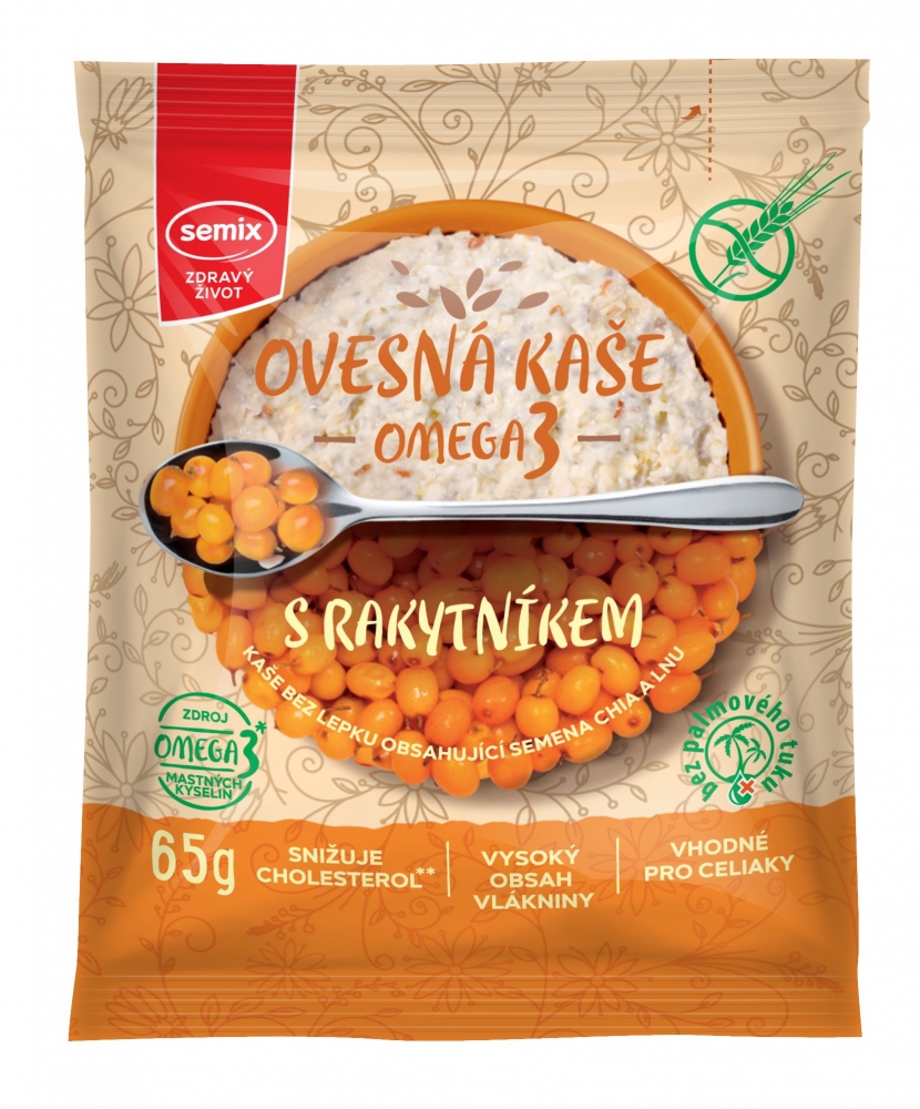 Levně Semix Omega 3 - Ovesná kaše s rakytníkem bez lepku 65 g