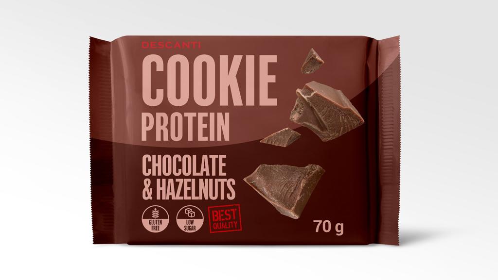 Levně DESCANTI s.r.o DESCANTI Cookie Protein Chocolate & Hazelnuts 70 g