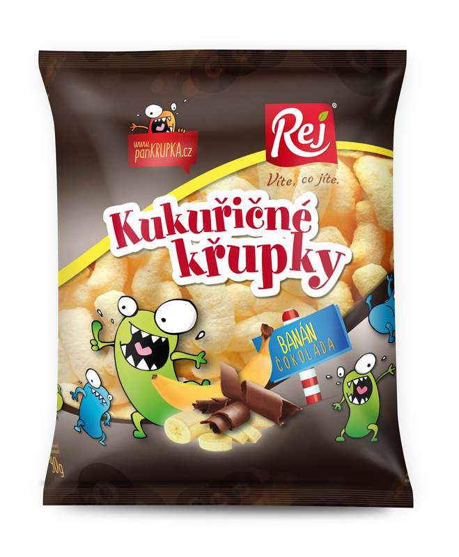 Levně REJ Křupky banánové s čokoládou 90 g