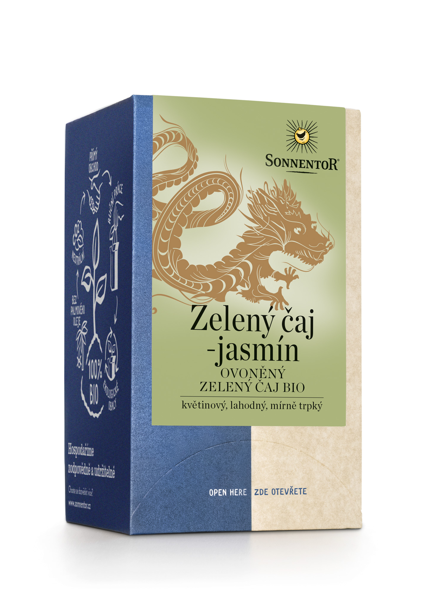 Sonnentor s.r.o. Sonnentor Zelený čaj - jasmín bio 27 g porc.dvoukomorový