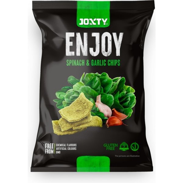 Levně Enjoy Chips SE JOXTY ENJOY CHIPS Bramborové chipsy se špenátem a česnekem 40 g