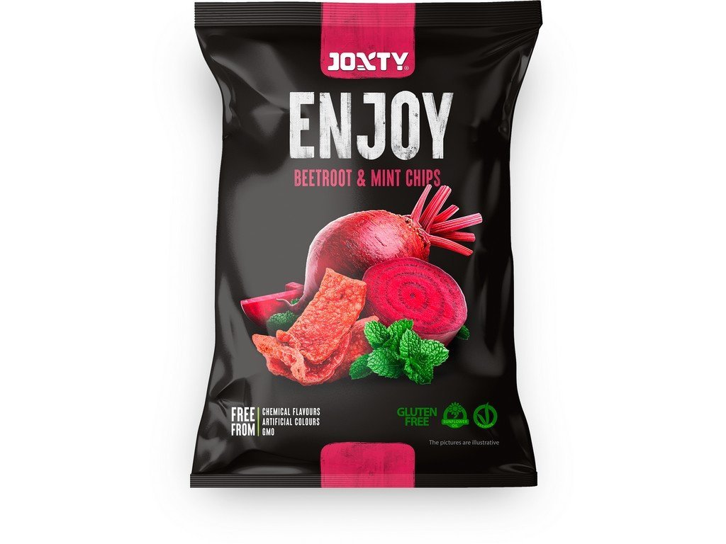 Levně Enjoy Chips SE JOXTY ENJOY CHIPS Bramborové chipsy s červenou řepou a mátou 40 g