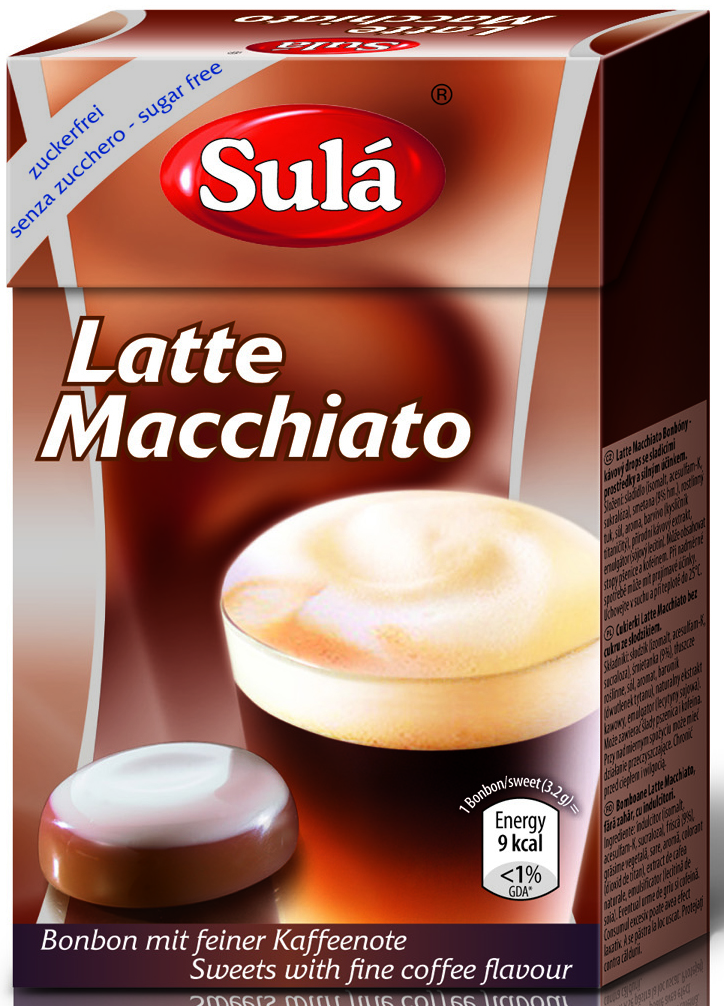 Glomex, s.r.o. SULÁ - Bonbóny bez cukru - Latte Macchiato 44 g