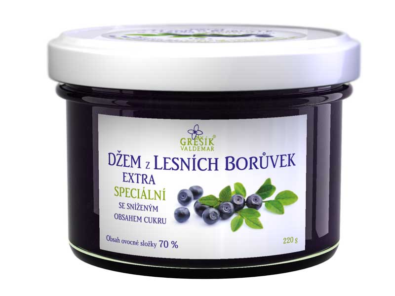 Levně GREŠÍK Džem Z lesních borůvek Extra speciální 220g