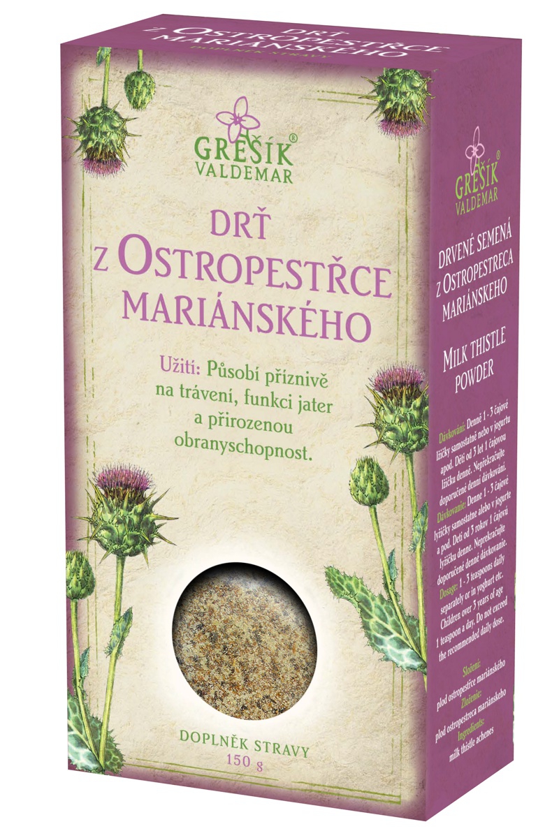 Levně GREŠÍK Drť z ostropestřce mariánského 150 g krab.