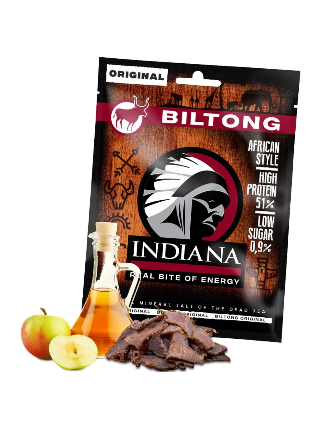 Levně INDIANA s.r.o. INDIANA Biltong Original - sušené hovězí maso 80 g