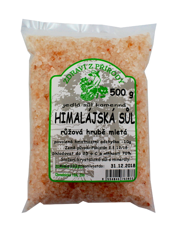 Levně Zdraví z přírody Himalájská sůl růžová hrubá 500g