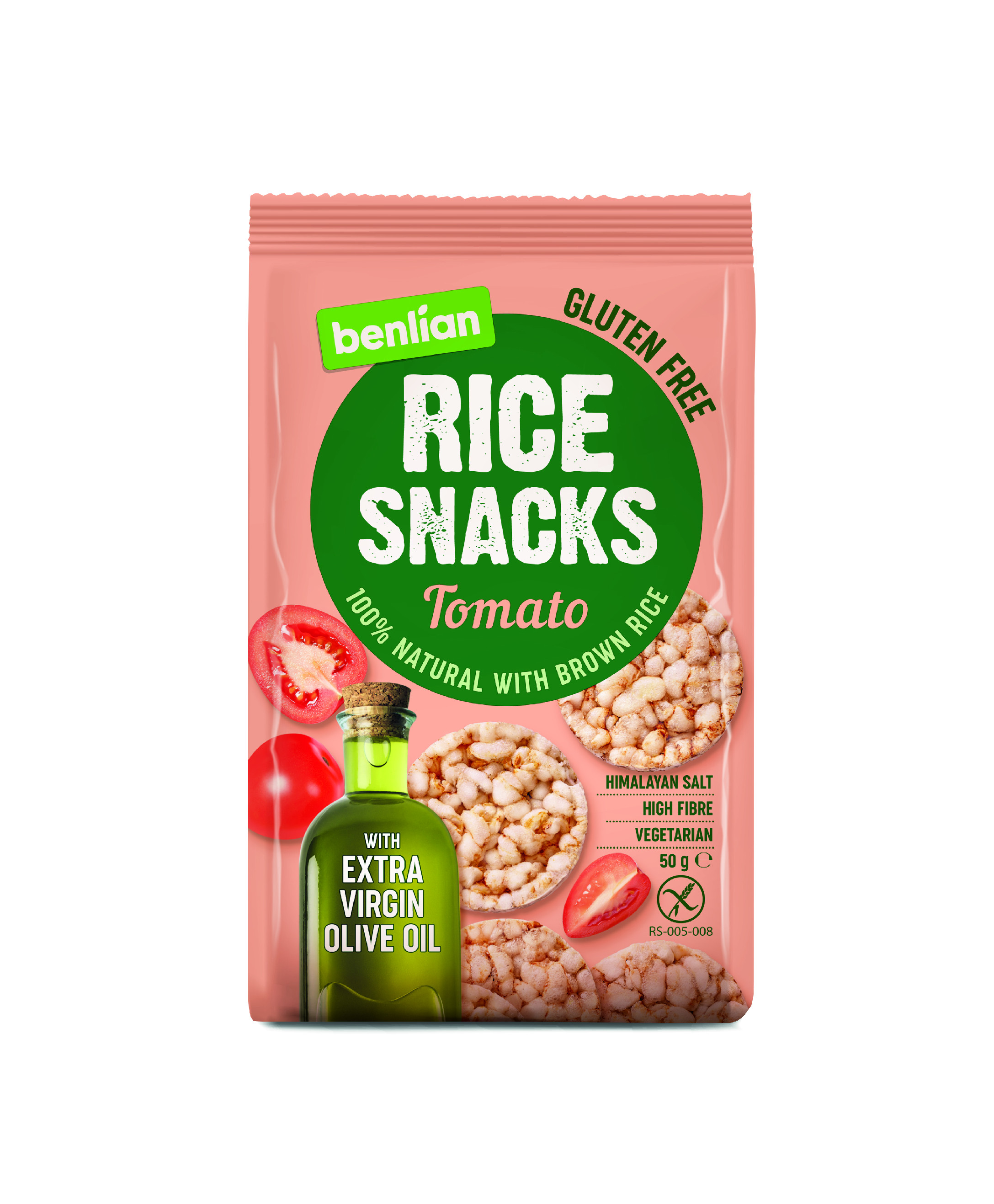 Levně Benlian Rice Snack rýžový snack s příchutí rajčat 50 g