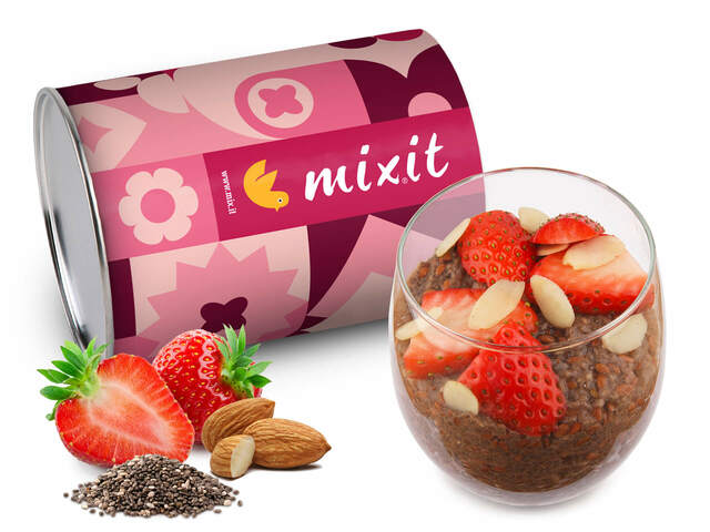 Levně MIXIT Fitness Chia puding - Protein a jahoda 400 g